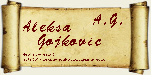 Aleksa Gojković vizit kartica